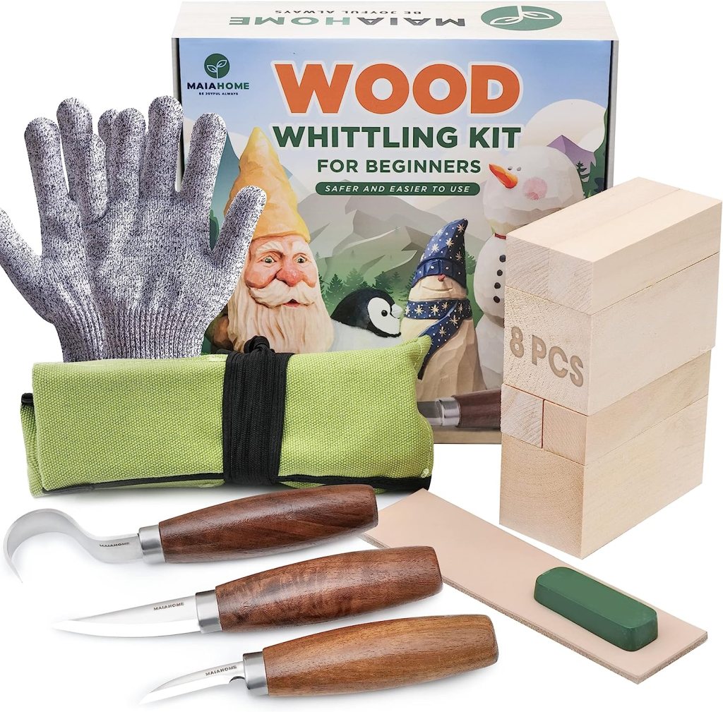 Allsome 8pcs Whittling Kit Wood Carving Kit for Beginners Wood Carving  Tools Set Whittling Knife Set